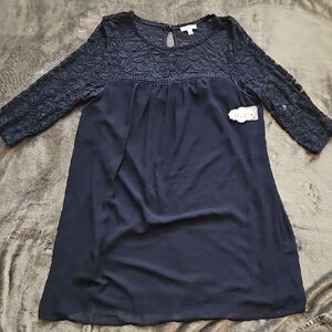 A.U.W. Navy Blue Lace Dress